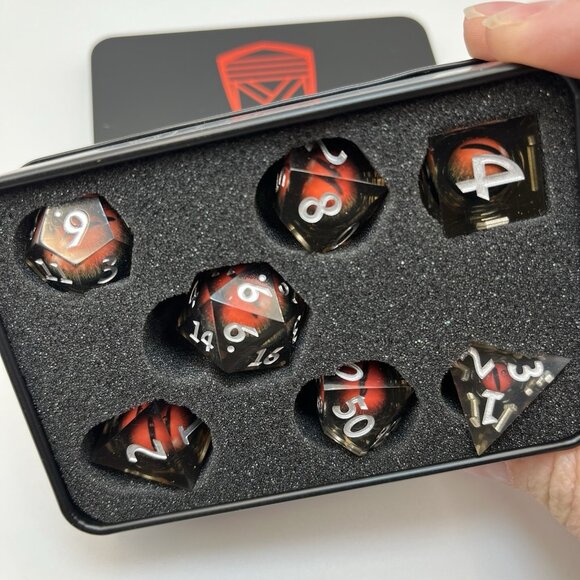 DND Table Top RPG Dragons Eye Dice Set 7-Piece Set Maywin Collection - Picture 2 of 5